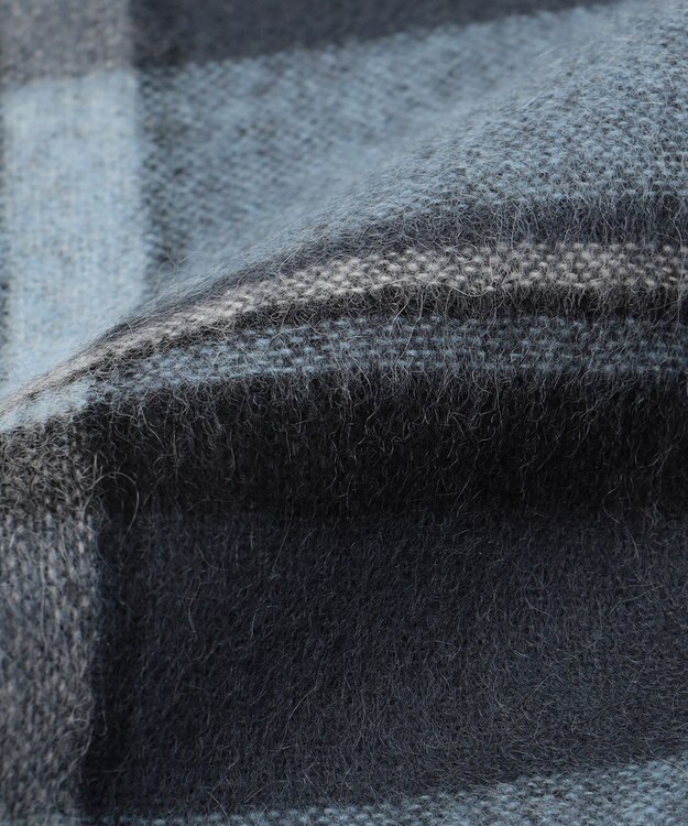 J.PRESS LADIES 【洗える】カシミヤチェック ストール ブルー系3