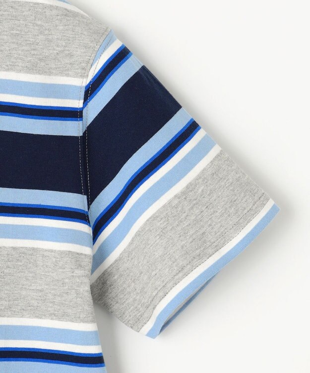 J.PRESS KIDS 【140-170cm】マルチボーダー 半袖ポロシャツ ネイビー系1