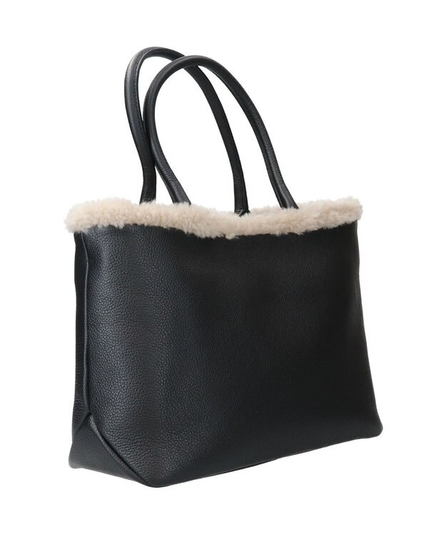 INTER-CHAUSSURES 【CHRISTIAN VILLA】ムートンパイピングバッグ ブラック