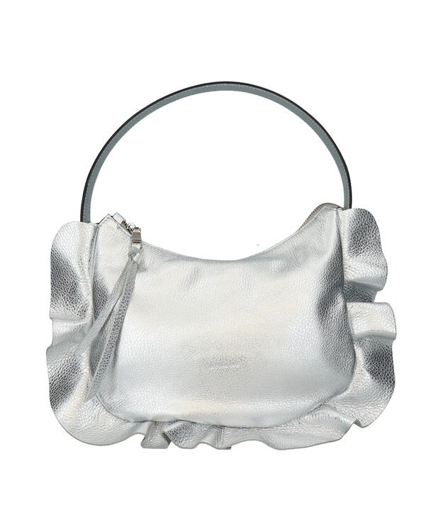INTER-CHAUSSURES 【RIPANI】サイドフリルホーボーバッグ・ミディ シルバー