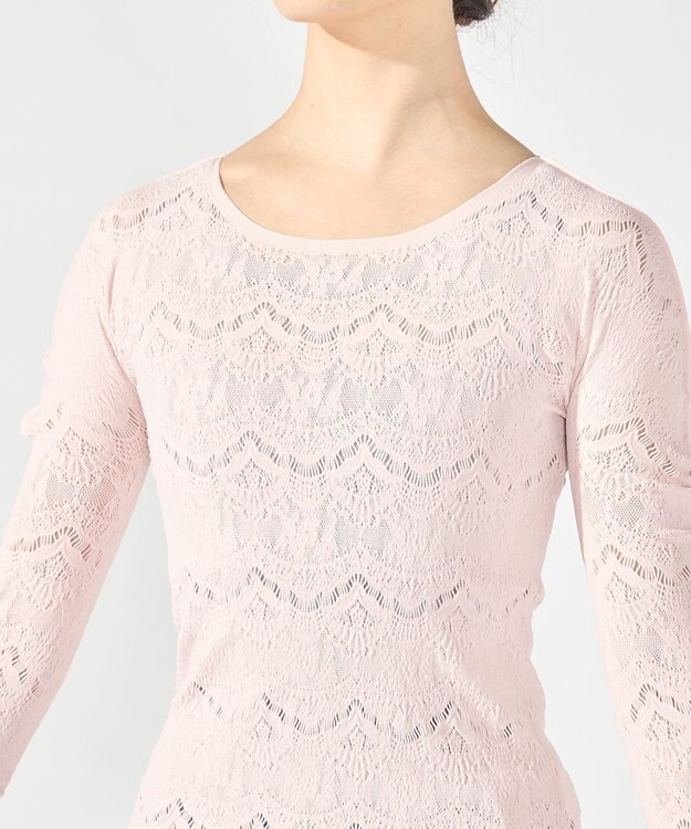 Chacott ノーソーイングクルーネックトップ サーモンピンク