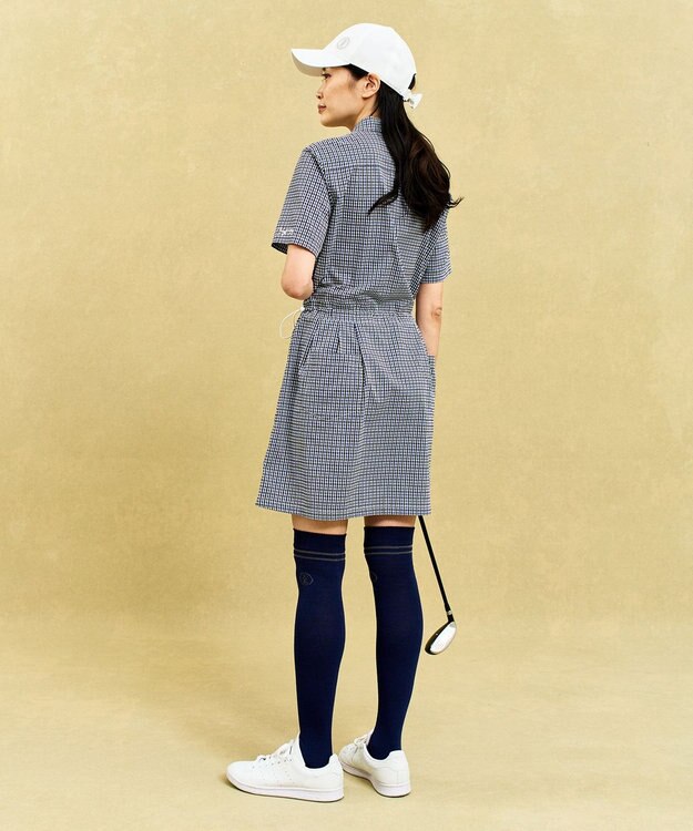 23区GOLF 【WOMEN】ギンガムチェックストレッチワンピース ブルー系3