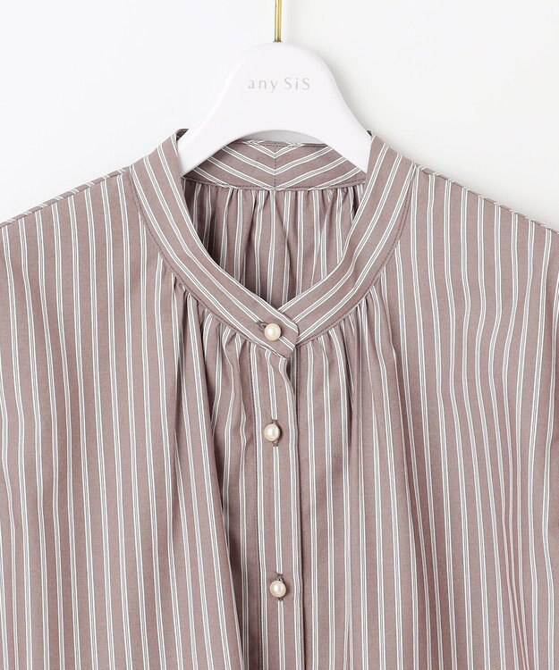 ANY SIS L 【洗える】ラッフルレイヤード ブラウス ボルドー系