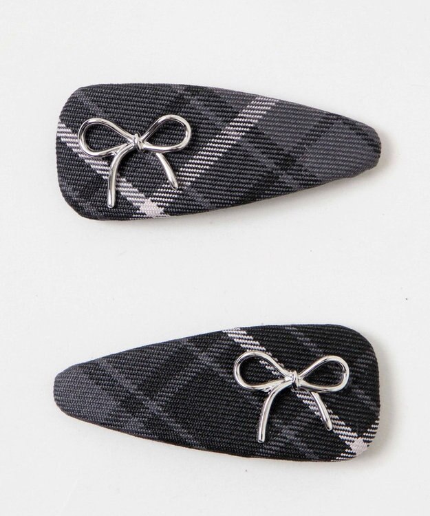 WEGO L2Pパテッドリボンパッチンピン グレーチェック1