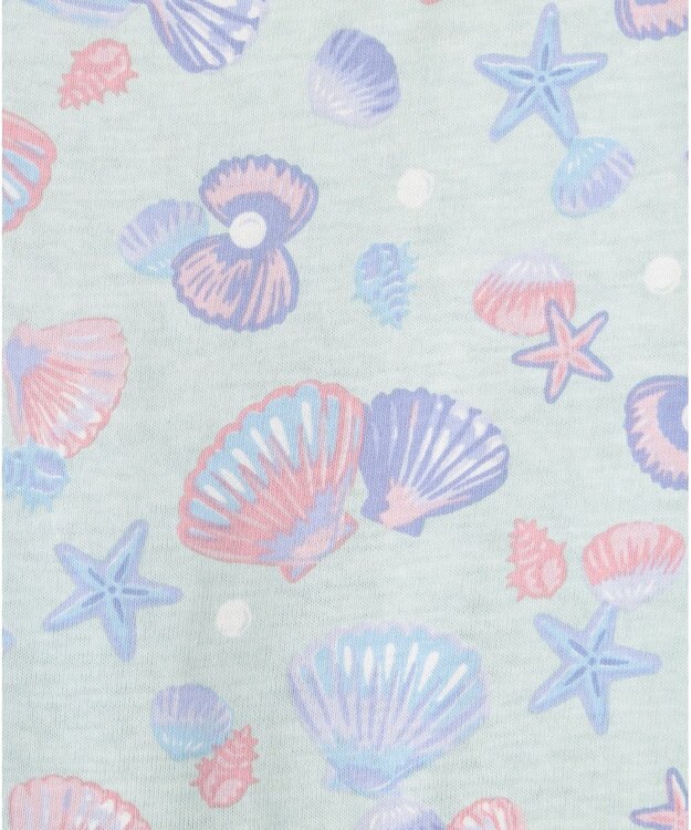 ANY KIDS カットソー サマー ワンピース エメラルドグリーン×シェル