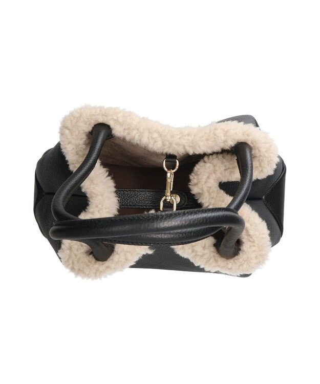 INTER-CHAUSSURES 【CHRISTIAN VILLA】ムートンパイピングバッグ ブラック