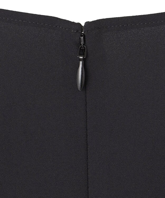 ICB 【洗える】 ストレッチジョーゼット カシュクールブラウス ブラック系