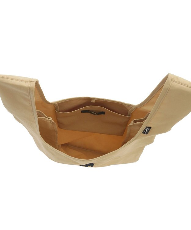 MOONBAT POLO RALPH LAUREN(ポロ ラルフローレン)ベルト付きレインバッグ　ポロポニー刺繍 キャメル