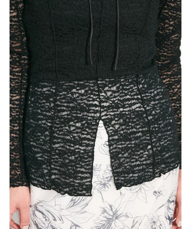 Green Parks カットワークデザインレーストップス Black