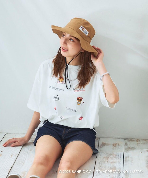 OP／FILA 【Ocean Pacific×ハローキティ】サーフハット ベージュ