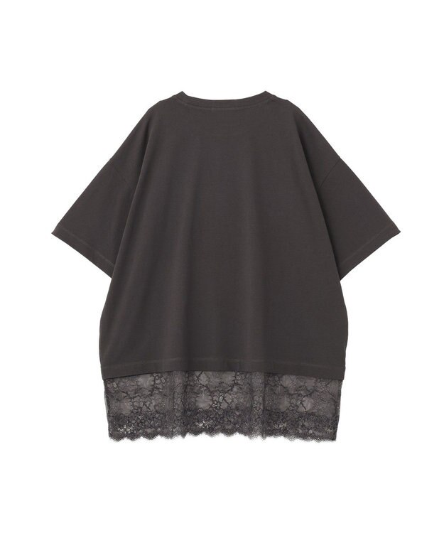 AMERICAN HOLIC カレッジロゴレースドッキングＴシャツ Charcoal Gray