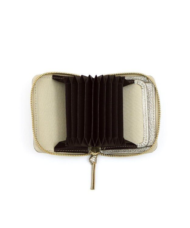 UNBILLION ペルケ perche / イタリアンレザー・ジャバラカードウォレット ゴールド