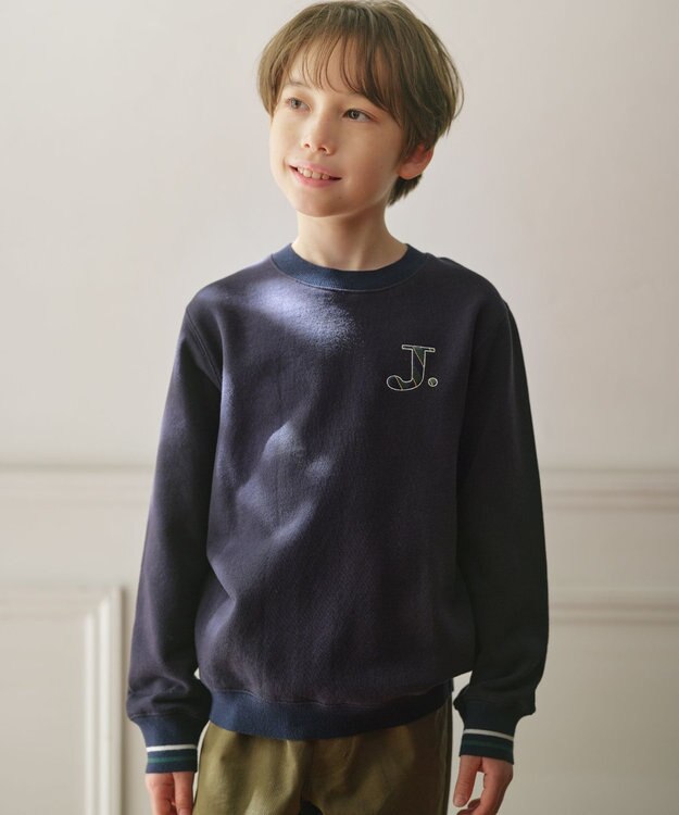 J.PRESS KIDS 【100-130cm】J. レジメンストライプ ロゴ トレーナー ネイビー系