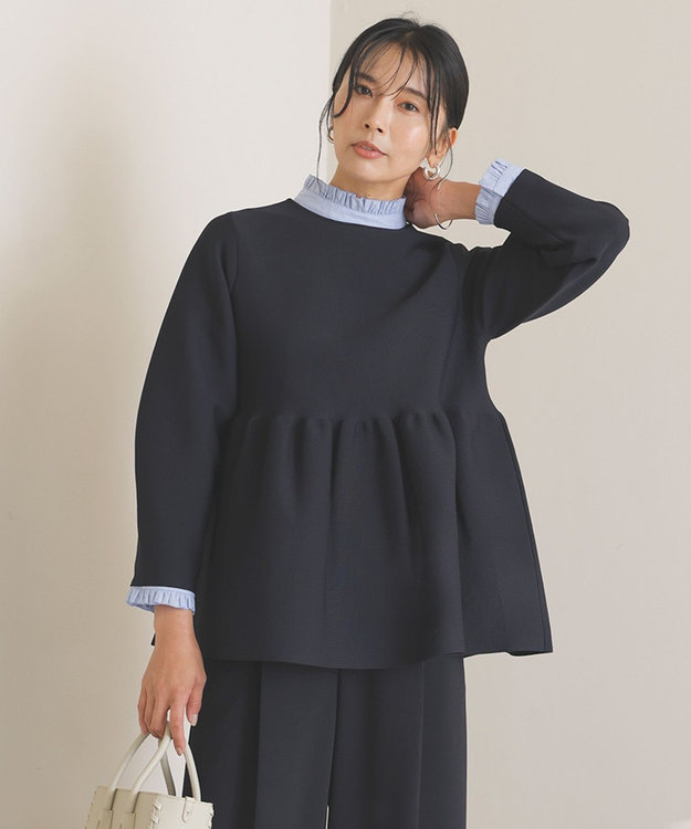 UNFILO 【VERY×UNFILOコラボ】2WAY ペプラムカーディガン ネイビー