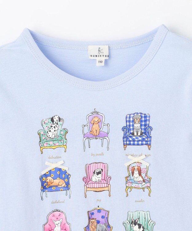 組曲 KIDS 【110-140㎝】アラカルトドッグ Tシャツ サックスブルー