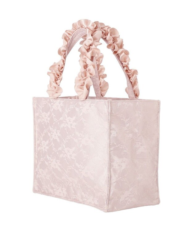Maison de FLEUR レースフリルハンドルスクエアトートSバッグ Light Pink