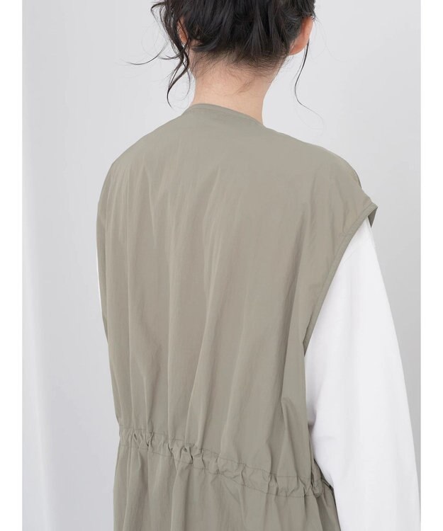 earth music&ecology ドロストコードジレ Khaki