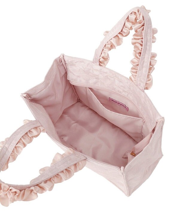 Maison de FLEUR レースフリルハンドルスクエアトートSバッグ Light Pink