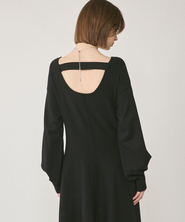 GRACE CONTINENTAL バックオープンニットワンピース ブラック