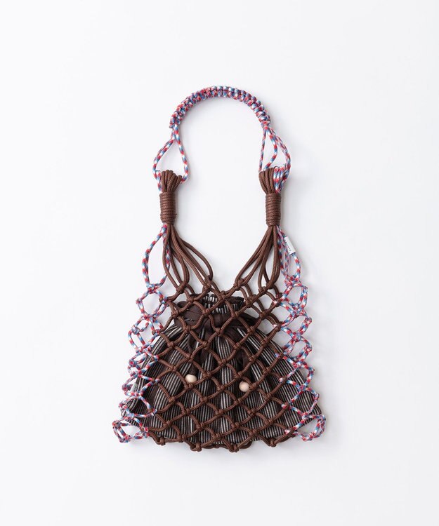 TRICOTE マクラメトートバッグ【巾着ポーチ付き】 87BROWN