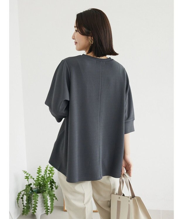 Green Parks ぽこぽこ７分袖カットプルオーバー Gray