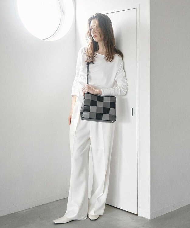 TOPKAPI 【TREASURE TOPKAPI】スムースレザー パッチワーク ショルダー付 トートバッグ グレー