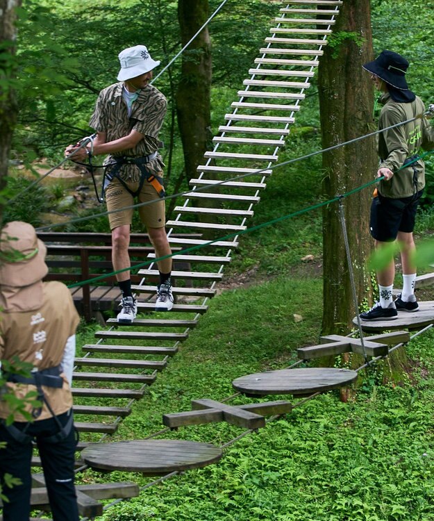 PW CIRCULUS 【MEN】ストライプカモフラ メッシュポケットシャツ ゴルフ カーキ系5