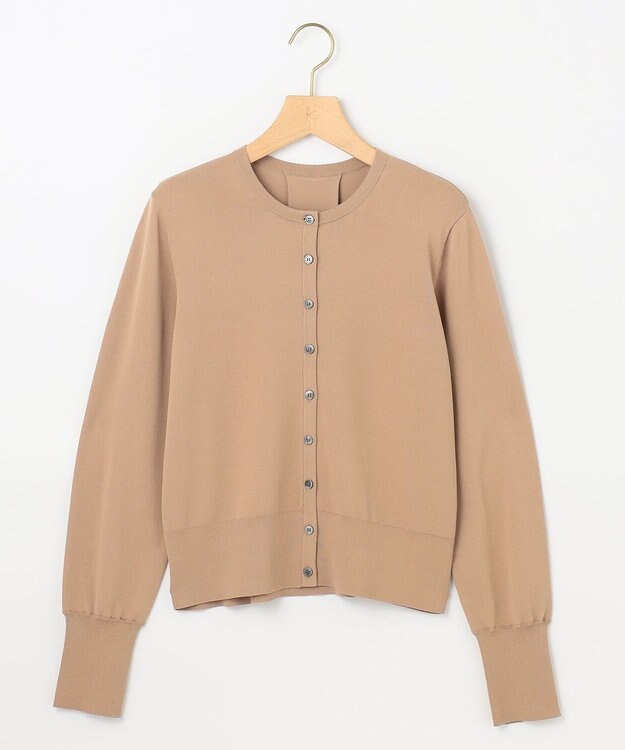 組曲 L 【6色展開・UVケア】クルーネックモダンカーディガン キャメルベージュ系