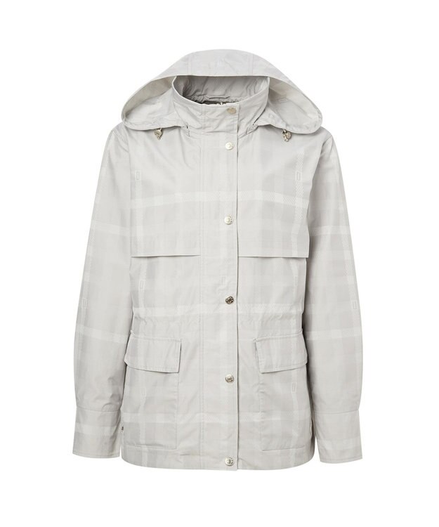 DAKS シグネチャーチェック ジャカードサファリブルゾン ライトグレー