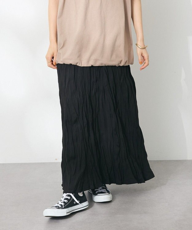 CRAFT STANDARD BOUTIQUE ワッシャープリーツスカート Black