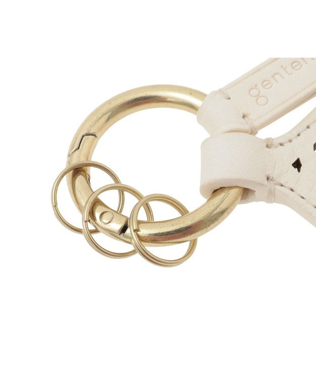 genten アーガイルカットワーク キーリング アイボリー