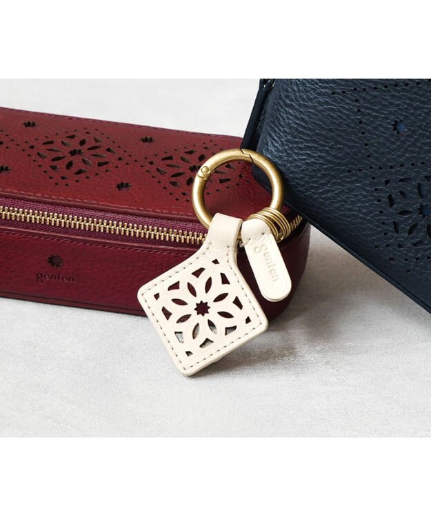 genten アーガイルカットワーク キーリング アイボリー