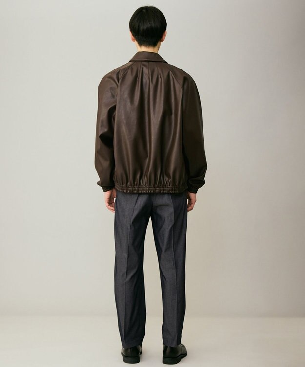 UNFILO MENS アラエルレザーライク ブルゾン ダークブラウン