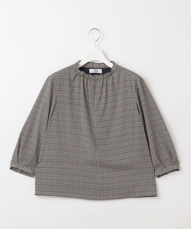 J.PRESS LADIES L チェックプリント スリットフリルネック カットソー ネイビー系5