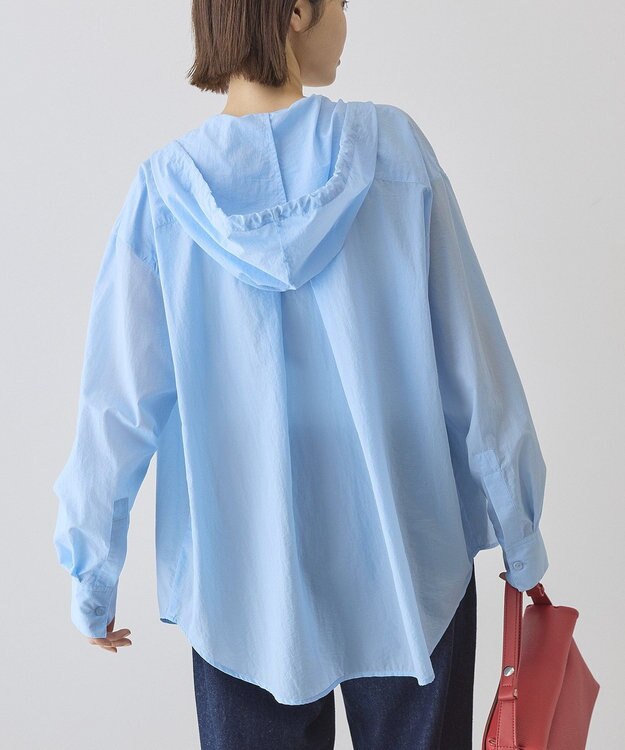 AMERICAN HOLIC ナイロンフーディーシャツ Sax