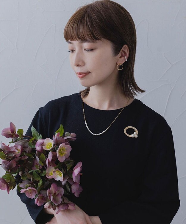 Pisceans ツチメリング&コットンパール ブローチ マットゴールド