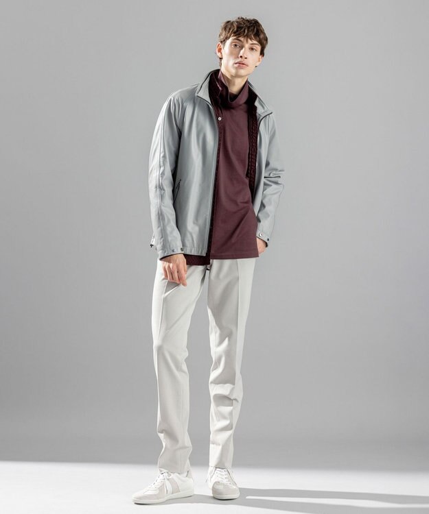 JOSEPH HOMME ライトラムナッパレザー　フードブルゾン ライトグレー系