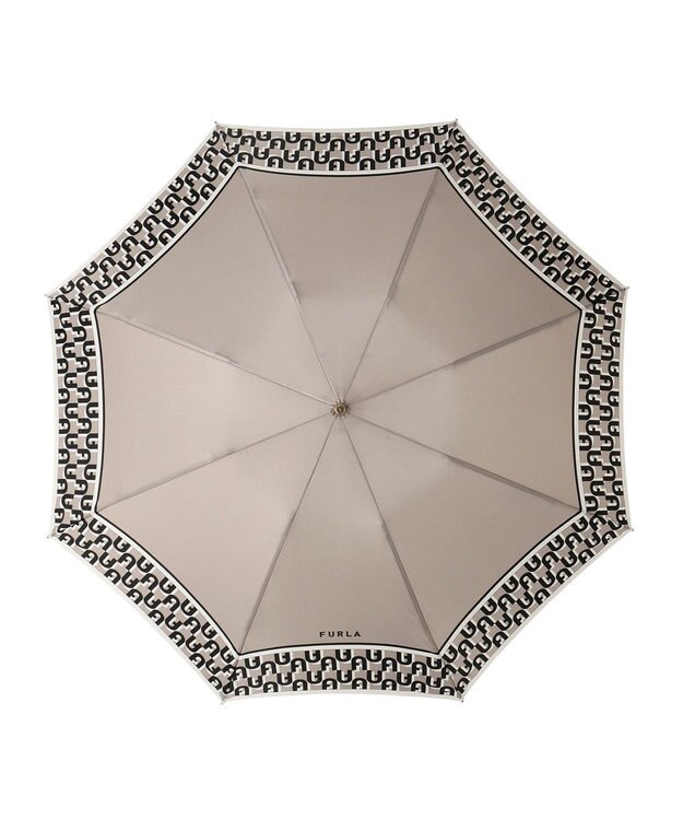 MOONBAT FURLA 折りたたみ傘 アーチロゴ ベージュ