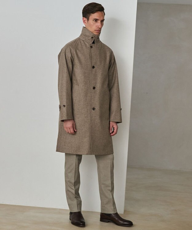 GOTAIRIKU 【薄中綿仕様】スーパーライトウエイトカシミヤブレンド ステンカラーコート ベージュ系8