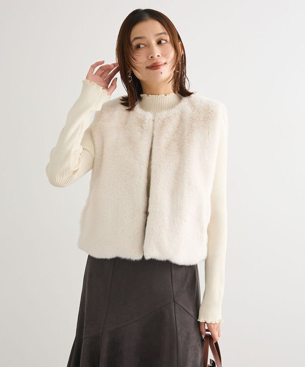 Green Parks ・ＥＬＥＮＣＡＲＥ　ＤＵＥ　フォックス調ファーベスト Ivory