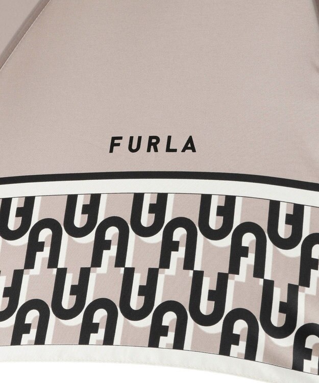 MOONBAT FURLA 折りたたみ傘 アーチロゴ ベージュ