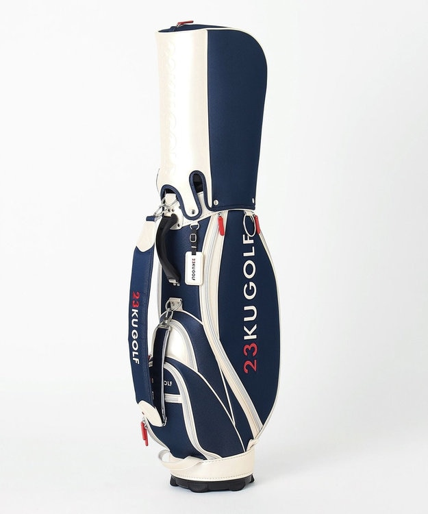 23区GOLF 【WOMEN】合皮×デニム調キャディバッグ 他と被らない 大人ピンクが初登場 ネイビー系