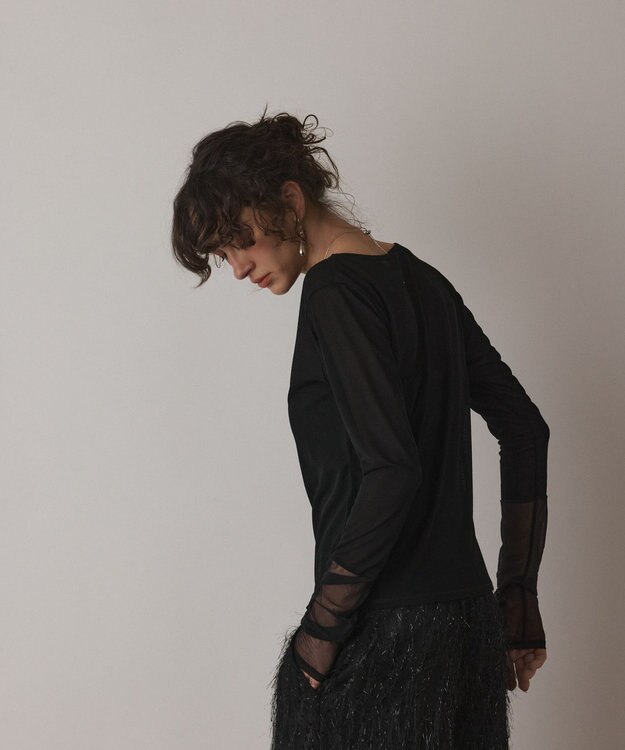 GRACE CONTINENTAL シアーアセテートカットトップ ブラック