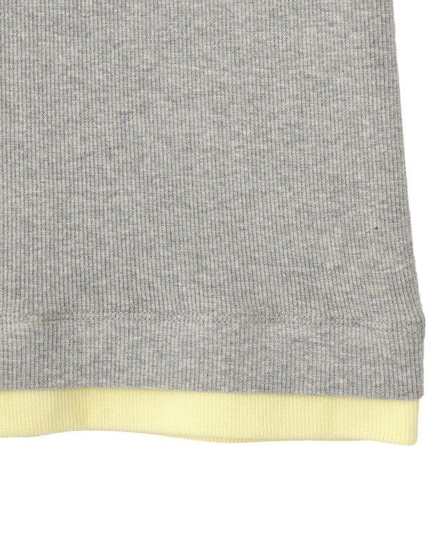 Green Parks 配色ヘンリーネック半袖プルオーバー Gray Mixture