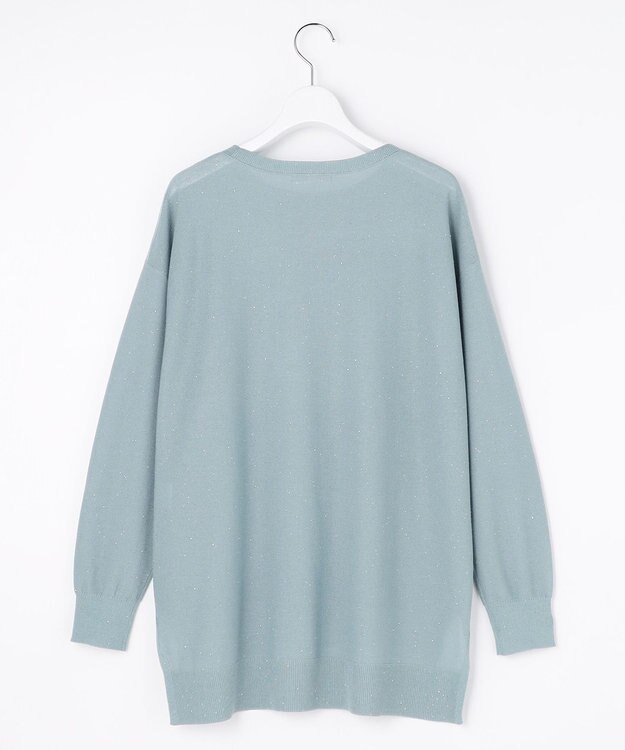 自由区 L ファインゲージスパングルプルオーバー ニット サックス