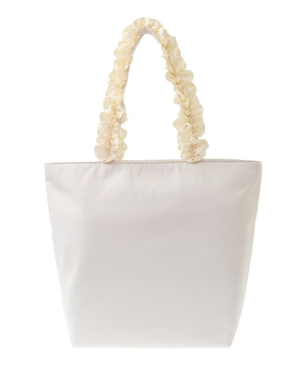 Maison de FLEUR ブランドロゴフリルハンドルトートＭバッグ Ivory