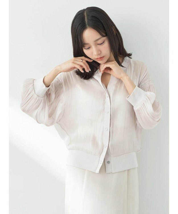 earth music&ecology シアーラメカーディガン Beige