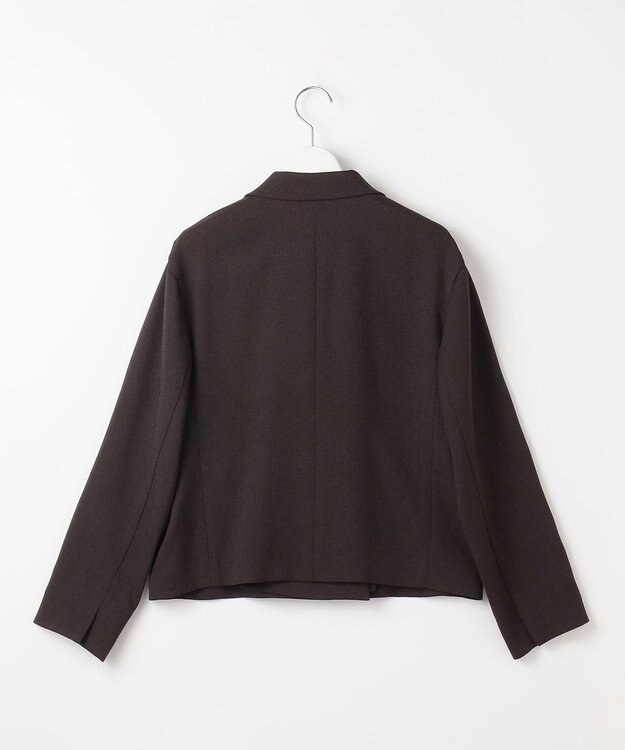 自由区 S 【セットアップ対応】リネンライクシンセティックショート ジャケット ダークブラウン