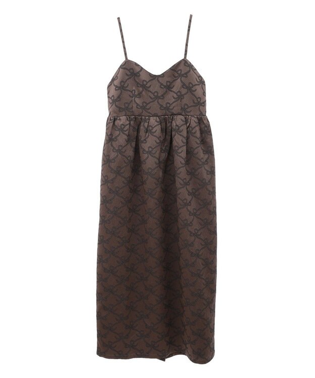 Green Parks ・ＳＵＧＡＲＳＰＯＯＮリボンジャカードキャミワンピ Brown