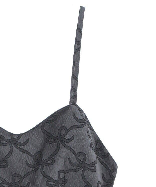 Green Parks ・ＳＵＧＡＲＳＰＯＯＮリボンジャカードキャミワンピ Charcoal Gray